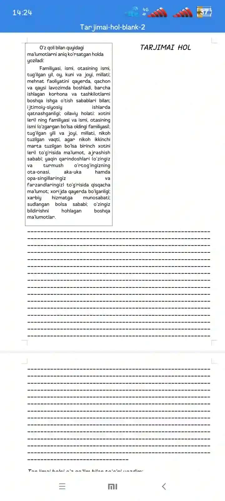 ped xodimlarga tarjimai hol