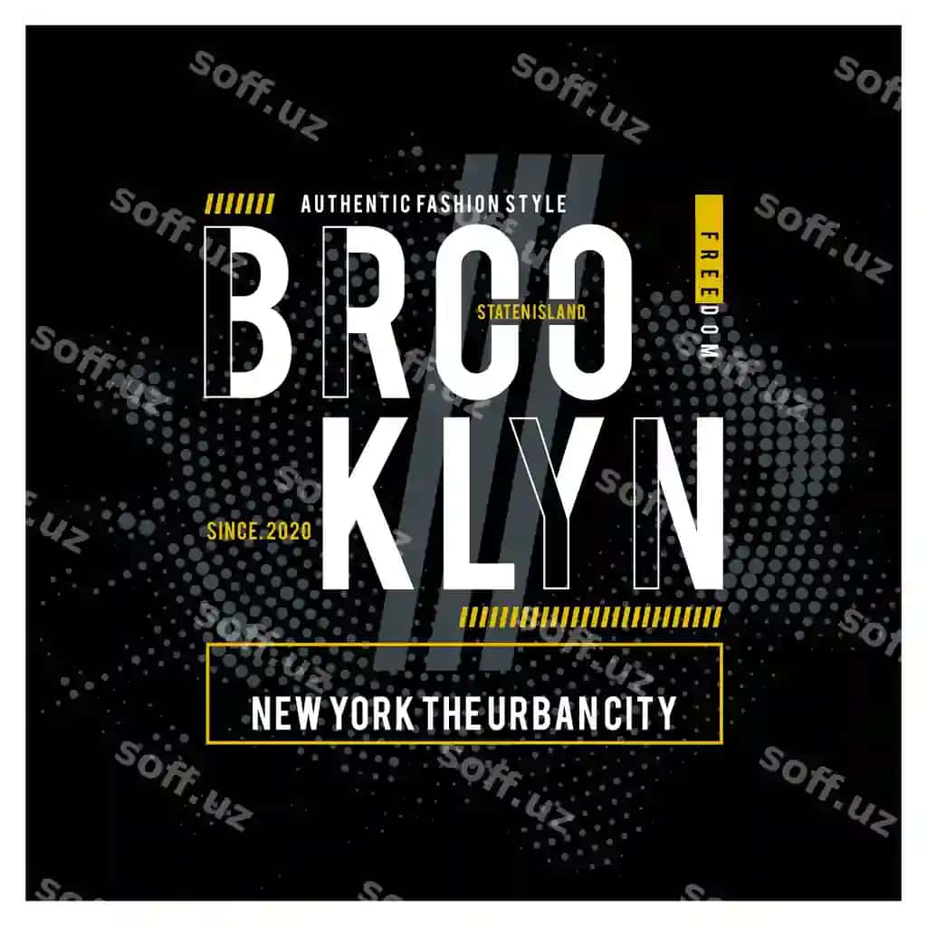 Brooklyn grafik element tipografiya dizayn futbolka printi | Brooklyn graphic element typography design t shirt print