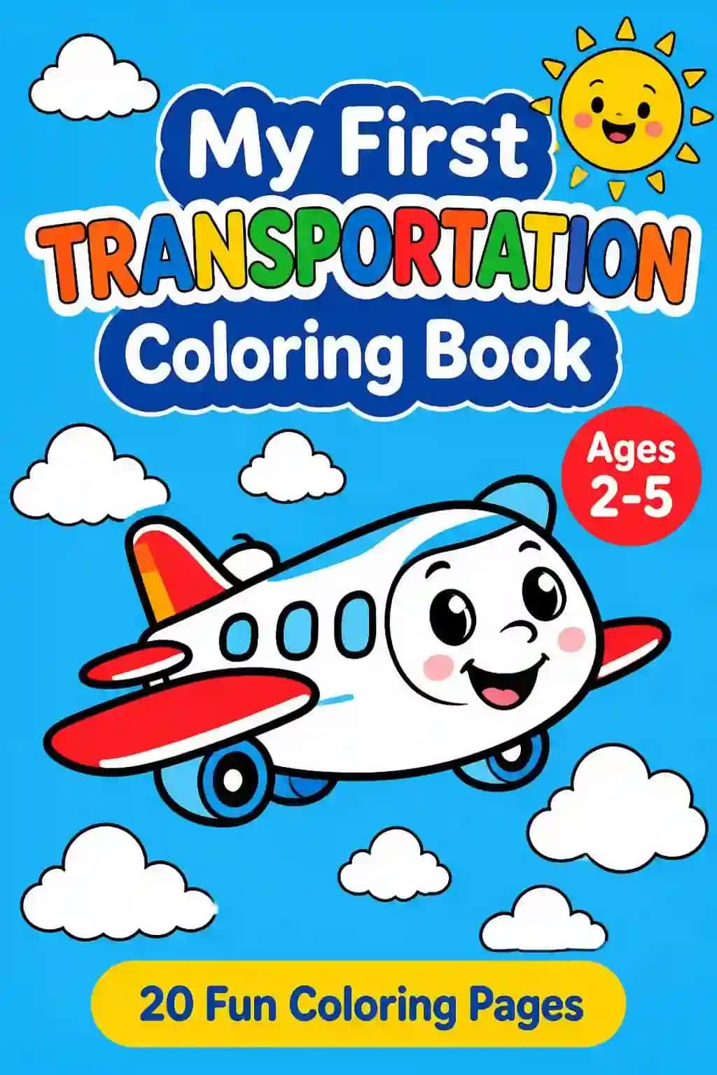 Mening birinchi transportlarim — Rangli rasm kitobi (2–5 yosh)