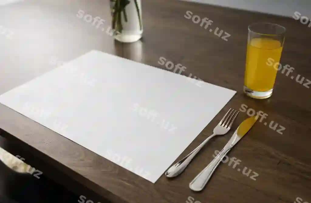 Yuqori burchak stol joylashtirish namunasi | High angle table arrangement mockup
