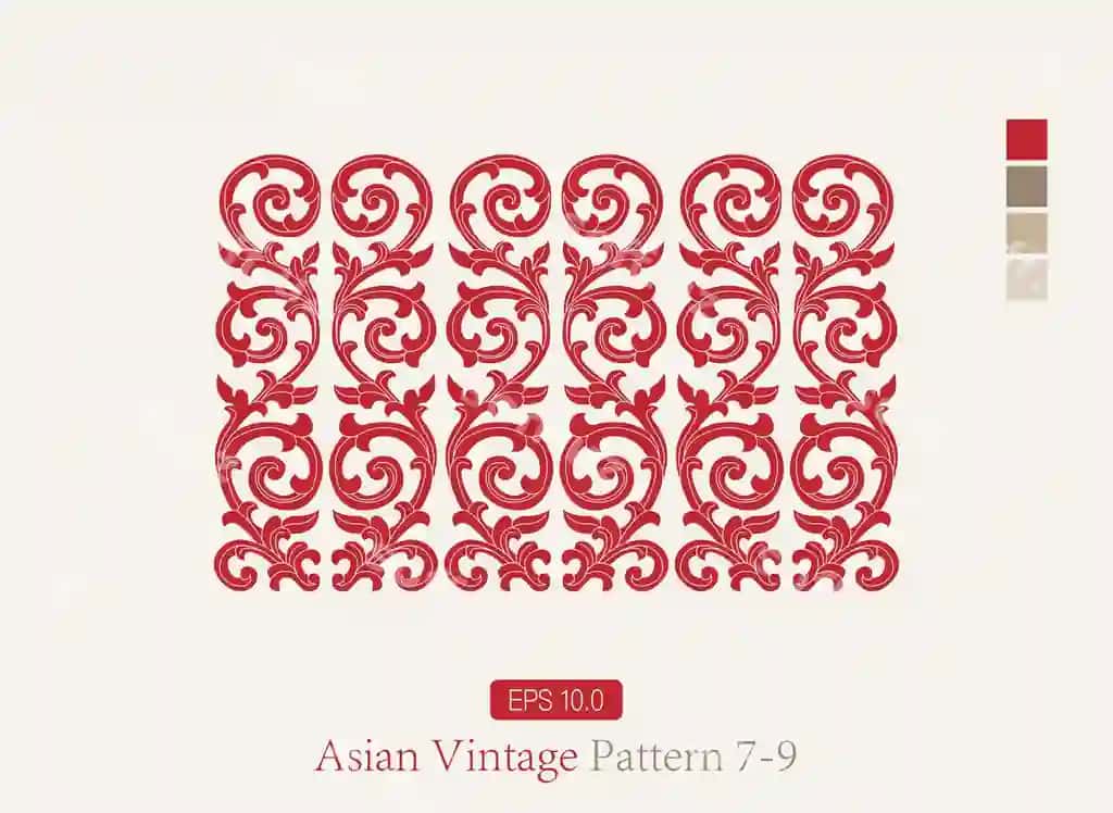 Eski chuqur gulli vektor dekorativ naqsh dizayn elementi | Vintage vine floral vector decorative pattern design element