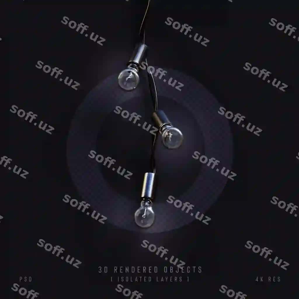 3d lampochkalar osib turgan maxsus sahna ajraltirilgan shaffof fonda | 3d light bulbs hanging custom scene isolated transparent background
