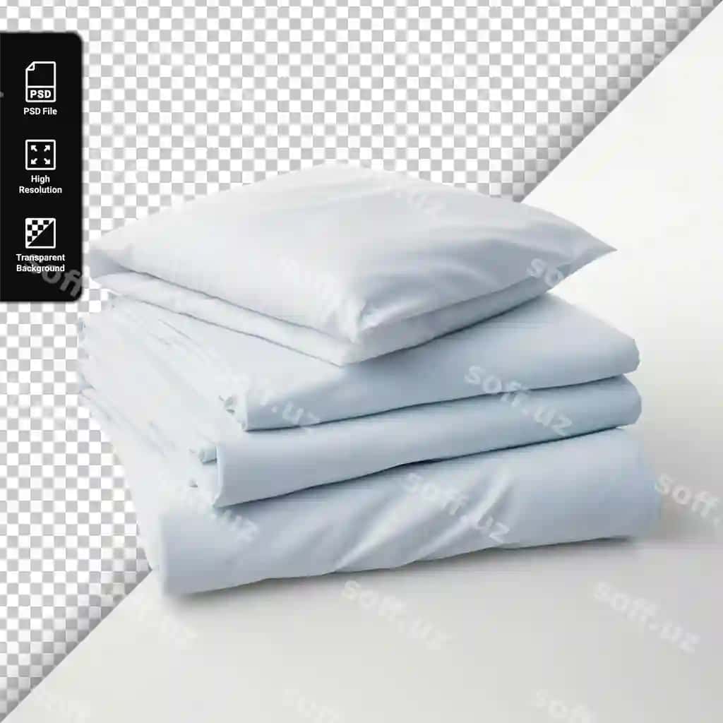 Psd yotish matosi ajraltirilgan shaffof orqa fonda | Psd bed linen isolated transparent background