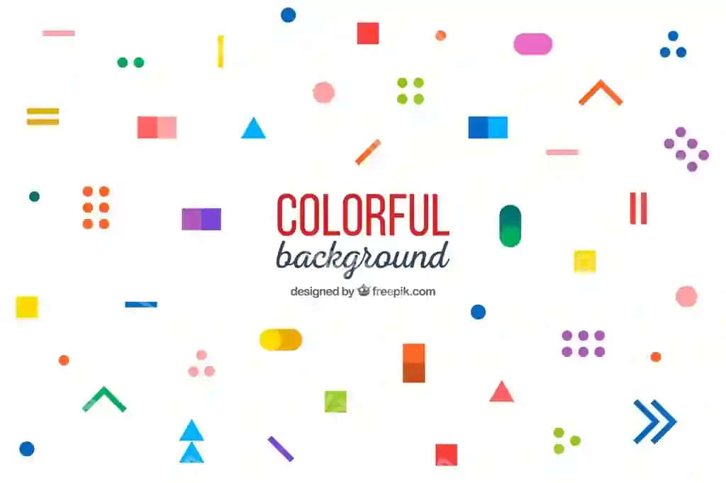 Rangli fonda turli shakllar | Colorful background with different shapes