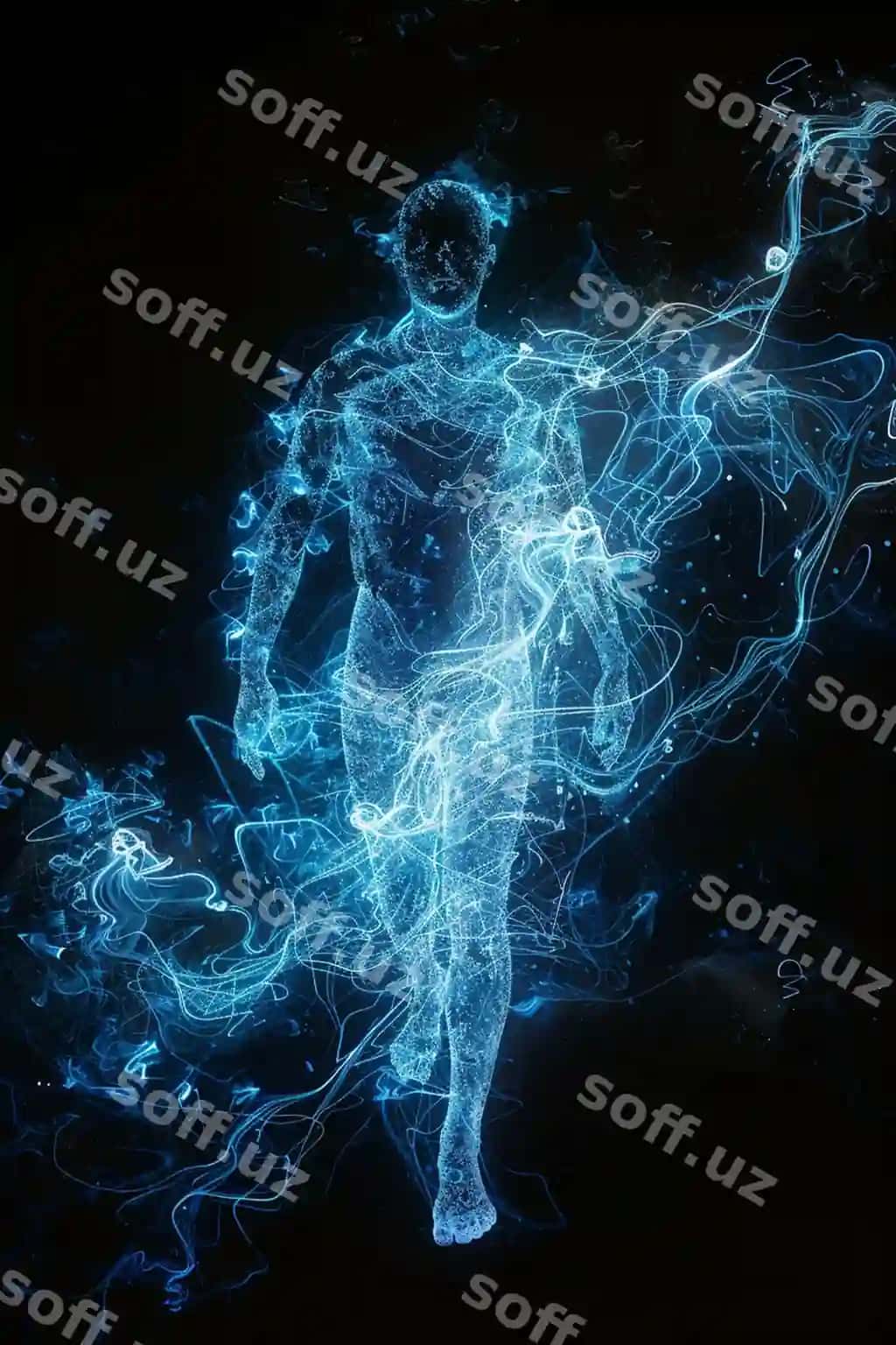 Hologram yorqin poligonal konstruktsiya | Hologram glowing polygonal construction