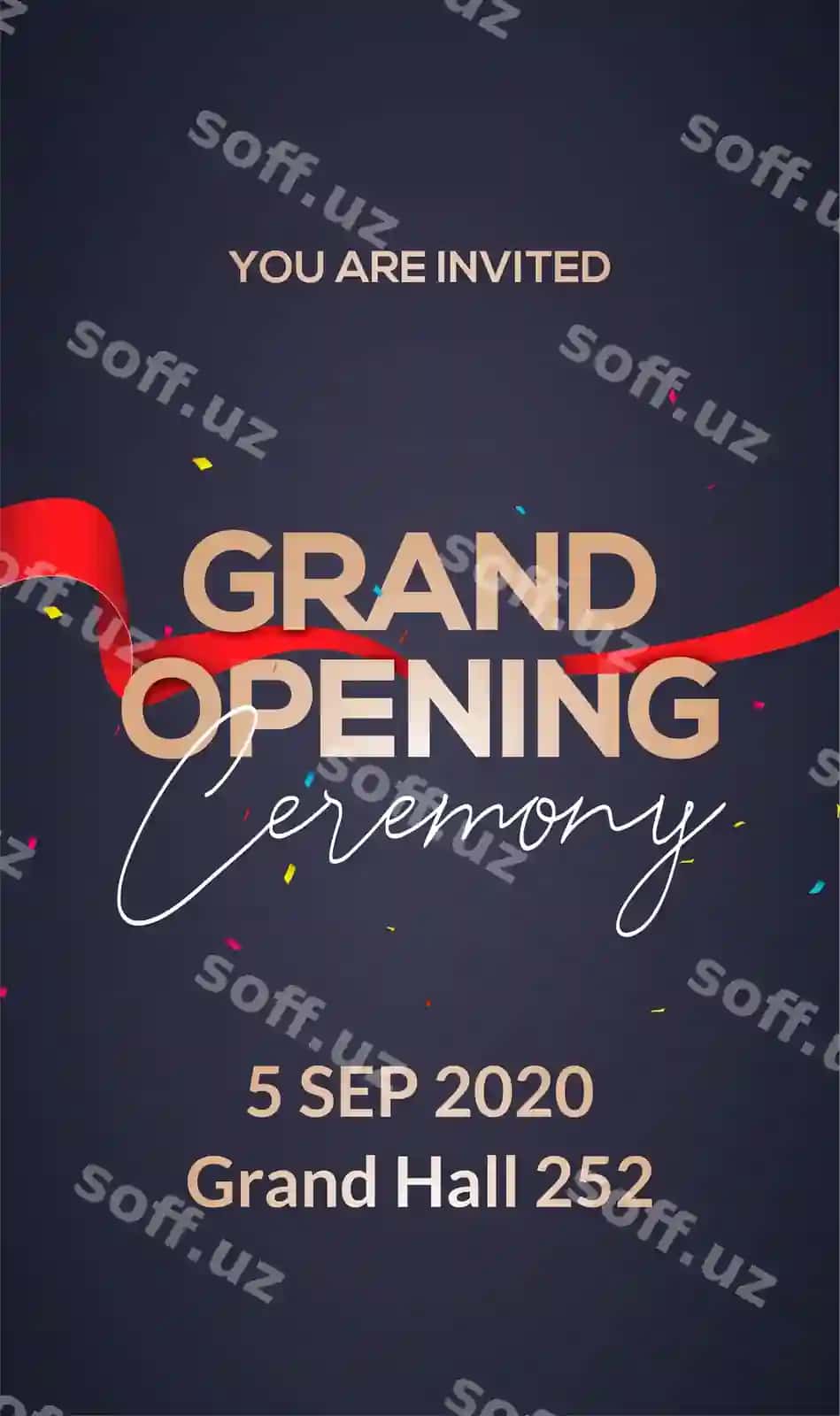 Katta ochilish marosimi, poyt kontseptsiyasi, taklifnoma, katta ochilish tadbiri | Grand opening ceremony poster concept invitation grand opening event