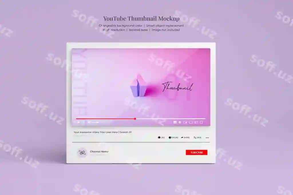 Youtube miniaturi 3D mockup | Youtube thumbnail 3d mockup