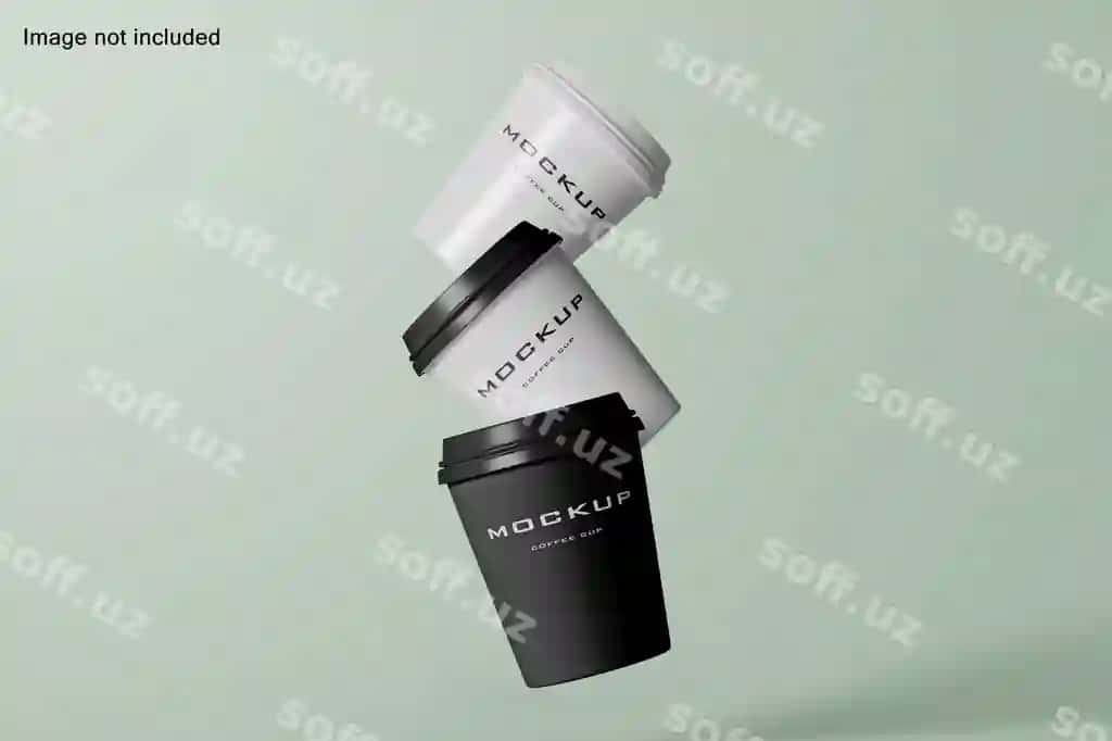 Uch ta'mli kofe stakani mockup | Three coffee cups mockup