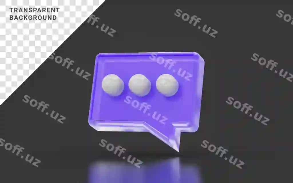 Chat xabar yagona minimalizm ko'rinishi qora fonda 3D render kontsept | Chat message sing minimalistic look dark background 3d render concept