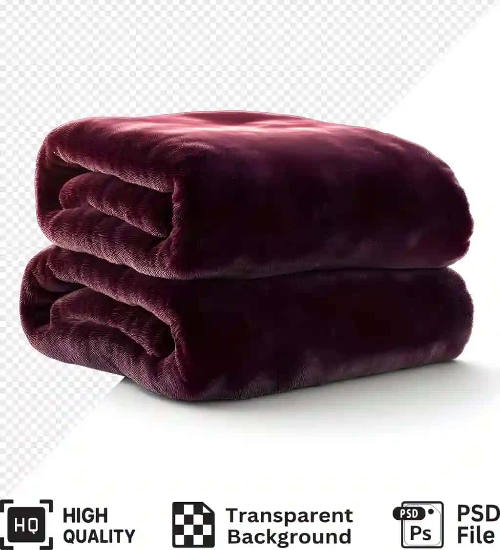 Buklangan qizil adyol izolyatsiya qilingan oq fon shaffof fon | Folded red blanket isolated white background transparent background