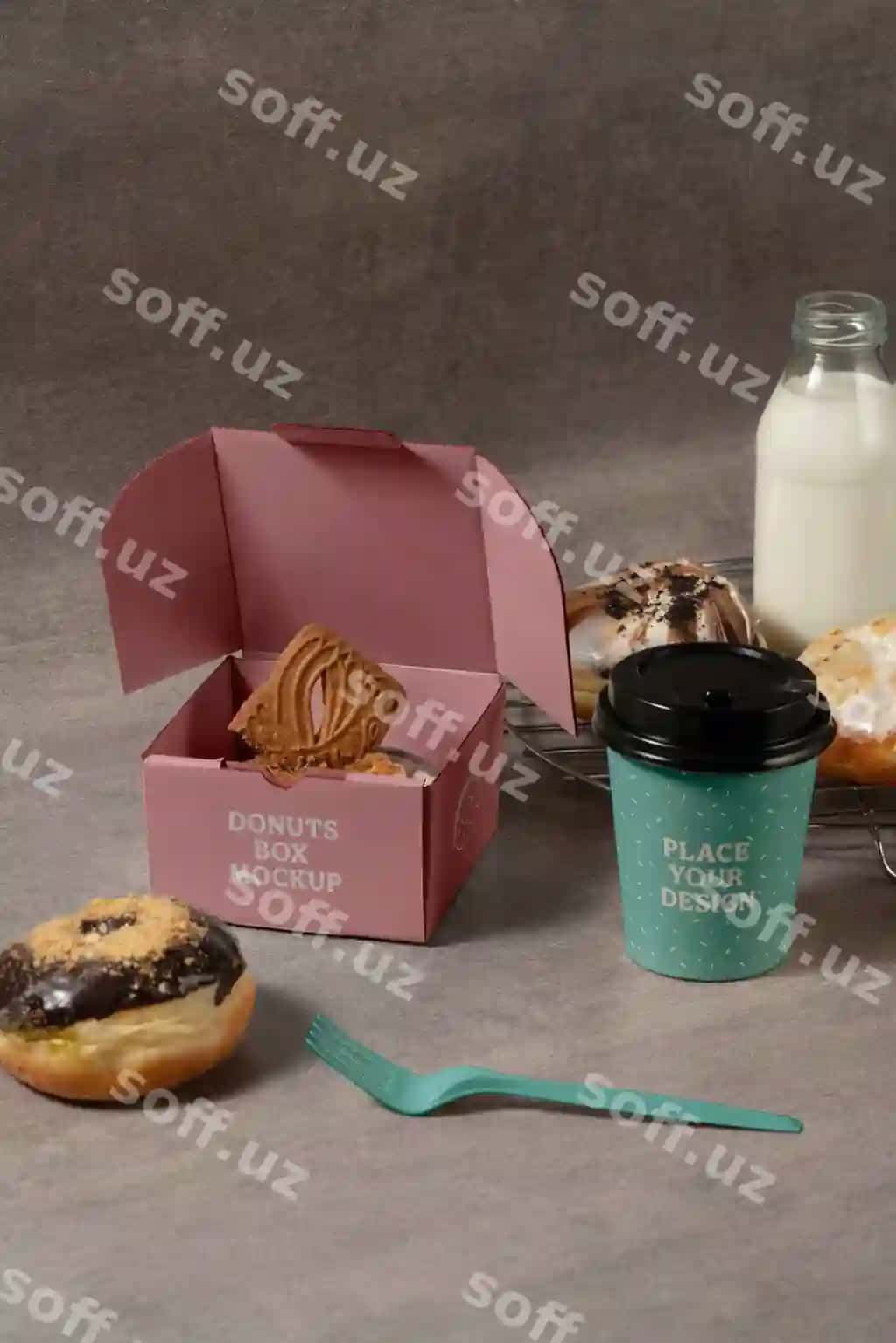 Donut qutisi mockup dizayni | Donut box mockup design