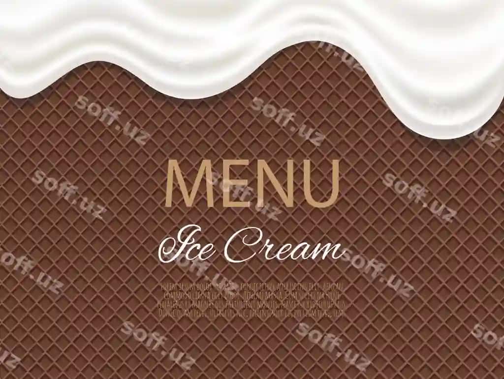 Qırmızı soğdek şirası oqshom matcası | Dripping white ice cream flowing waffle texture