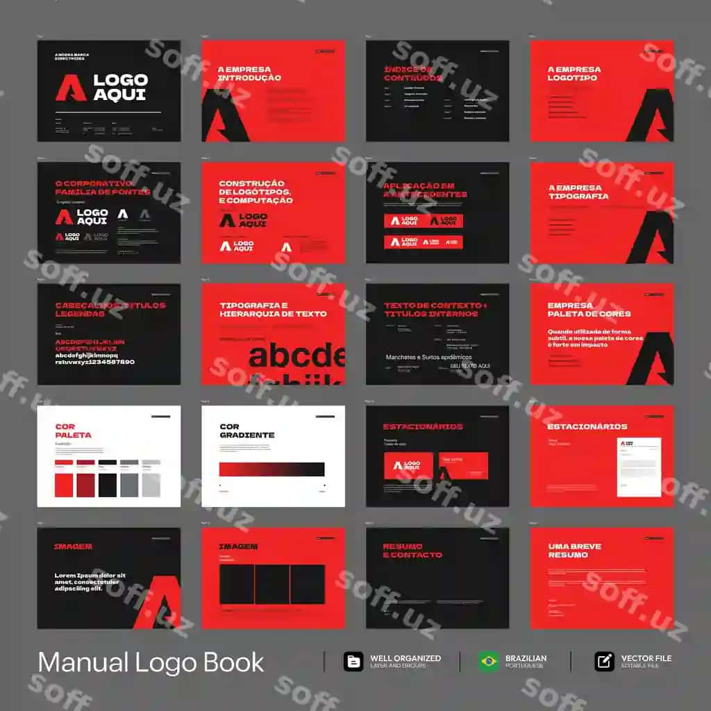 O'zgartirish mumkin bo'lgan dizaynga ega oddiy zamonaviy qo'lda kitob logotipi | Simple trendy manual book logo with editable design