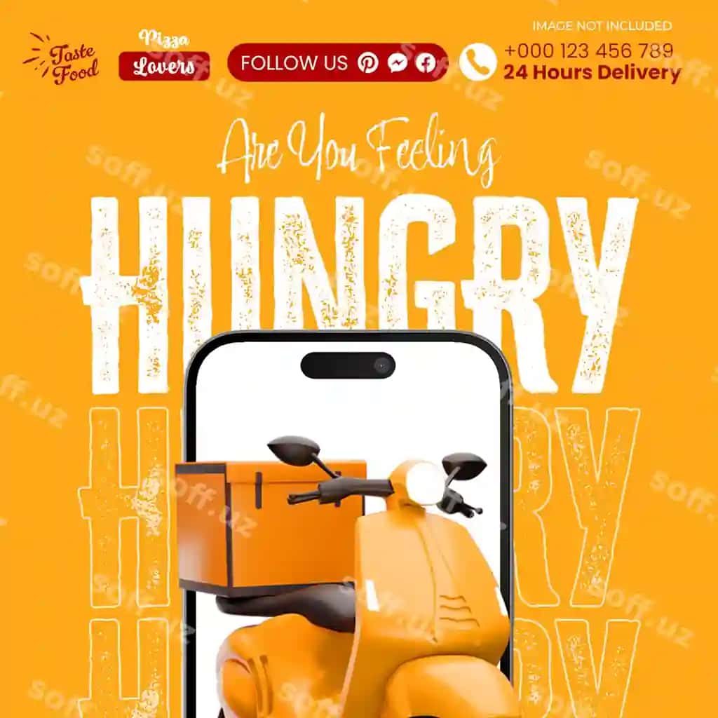 Psd ovqat Instagram post shabloni | Psd food instagram post template