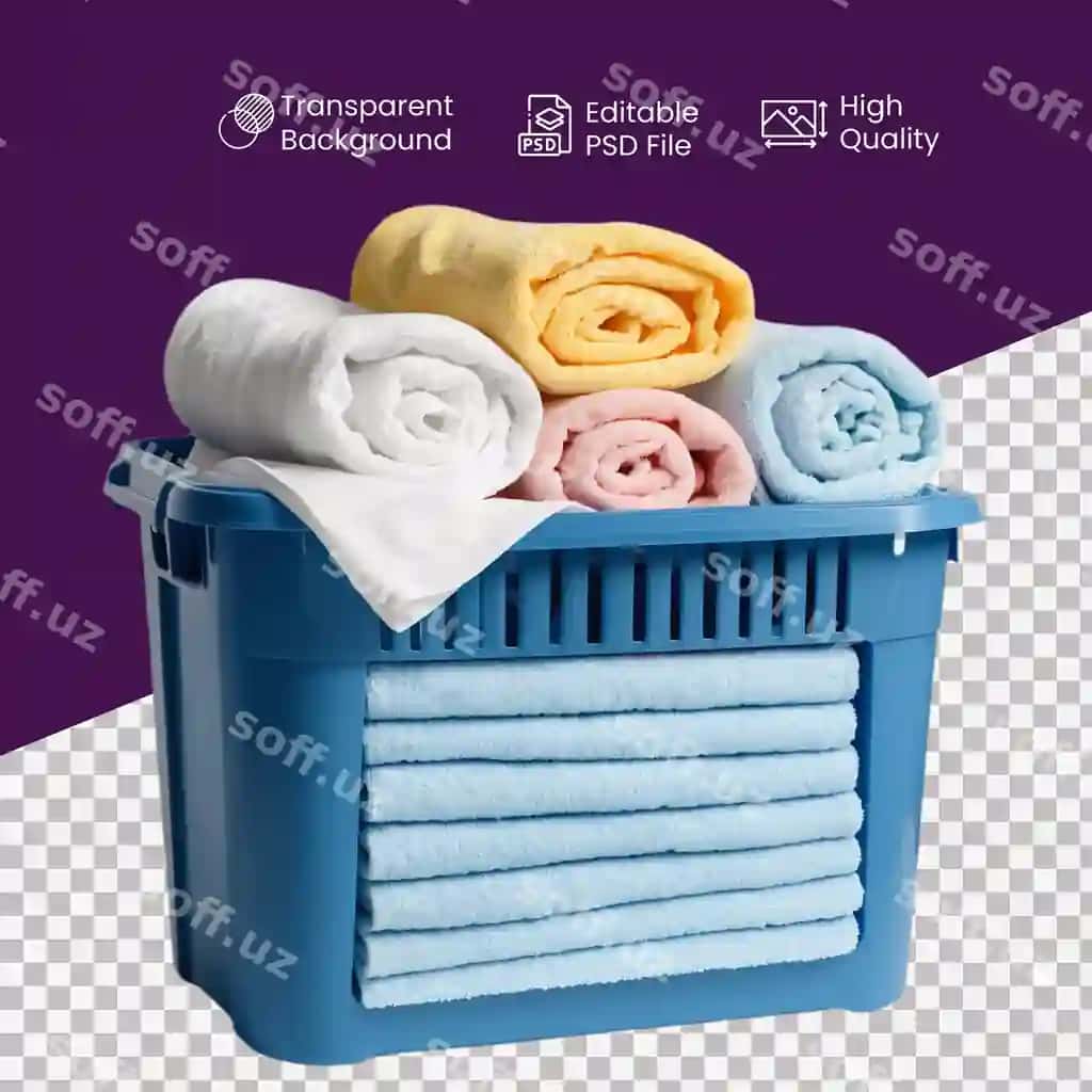 Savat matiz shaffof orqa fonda | Basket towels transparent background