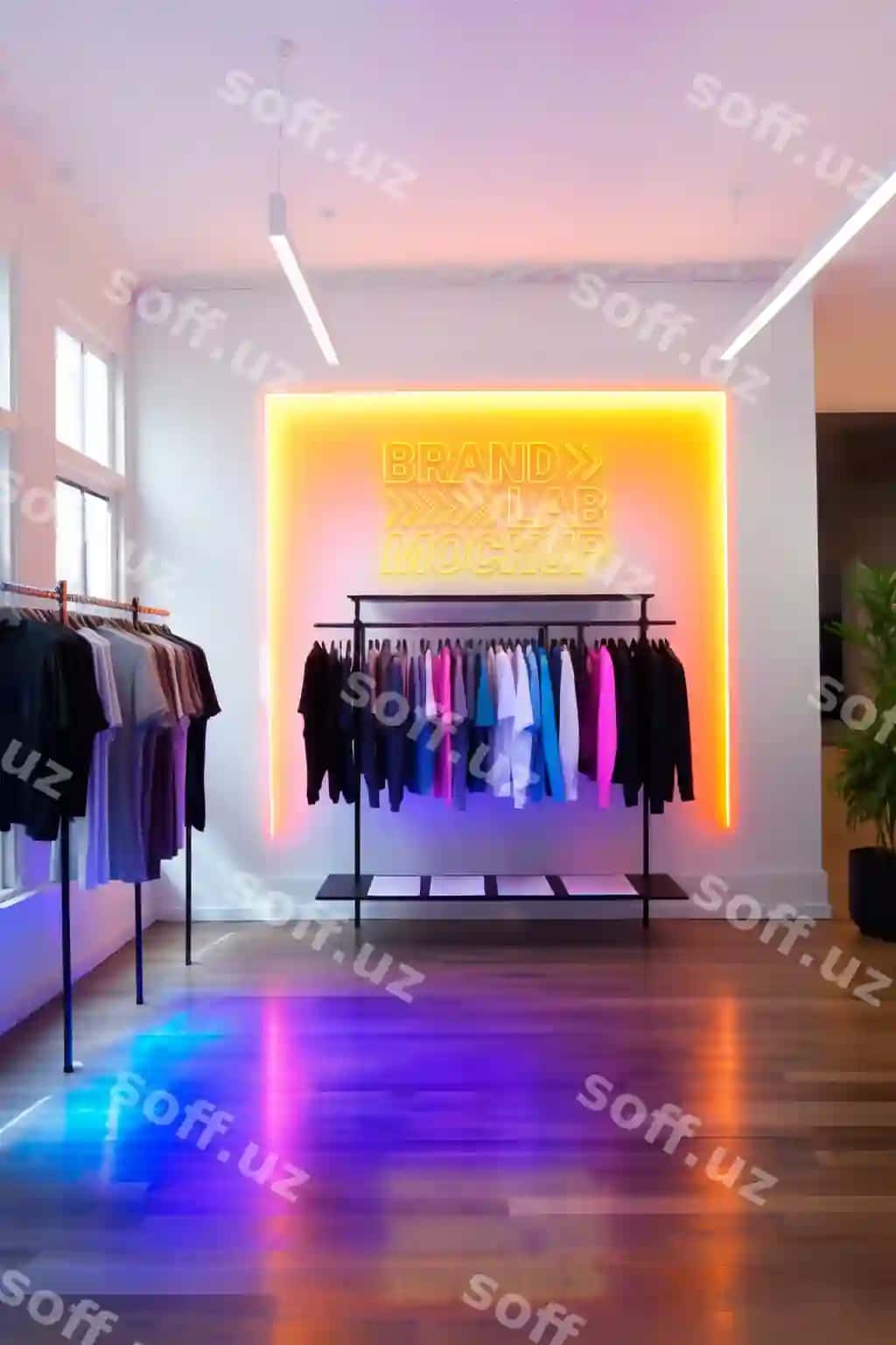 Neon do'kon ichki namuna | Neon store interior mockup