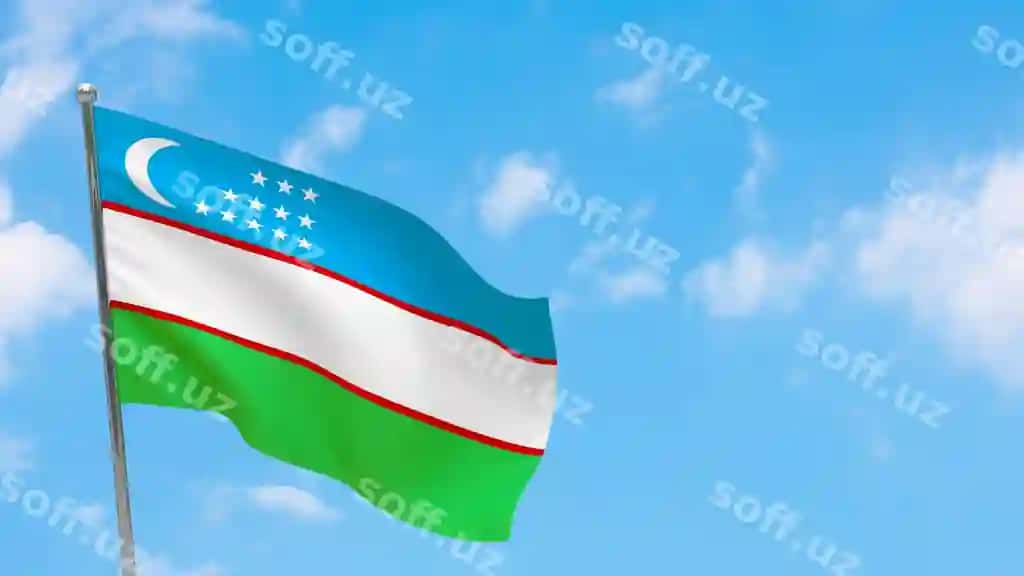 O'zbekiston bayroq masti ko'k osmon milliy bayroq O'zbekiston | Uzbekistan flag pole blue sky national flag uzbekistan