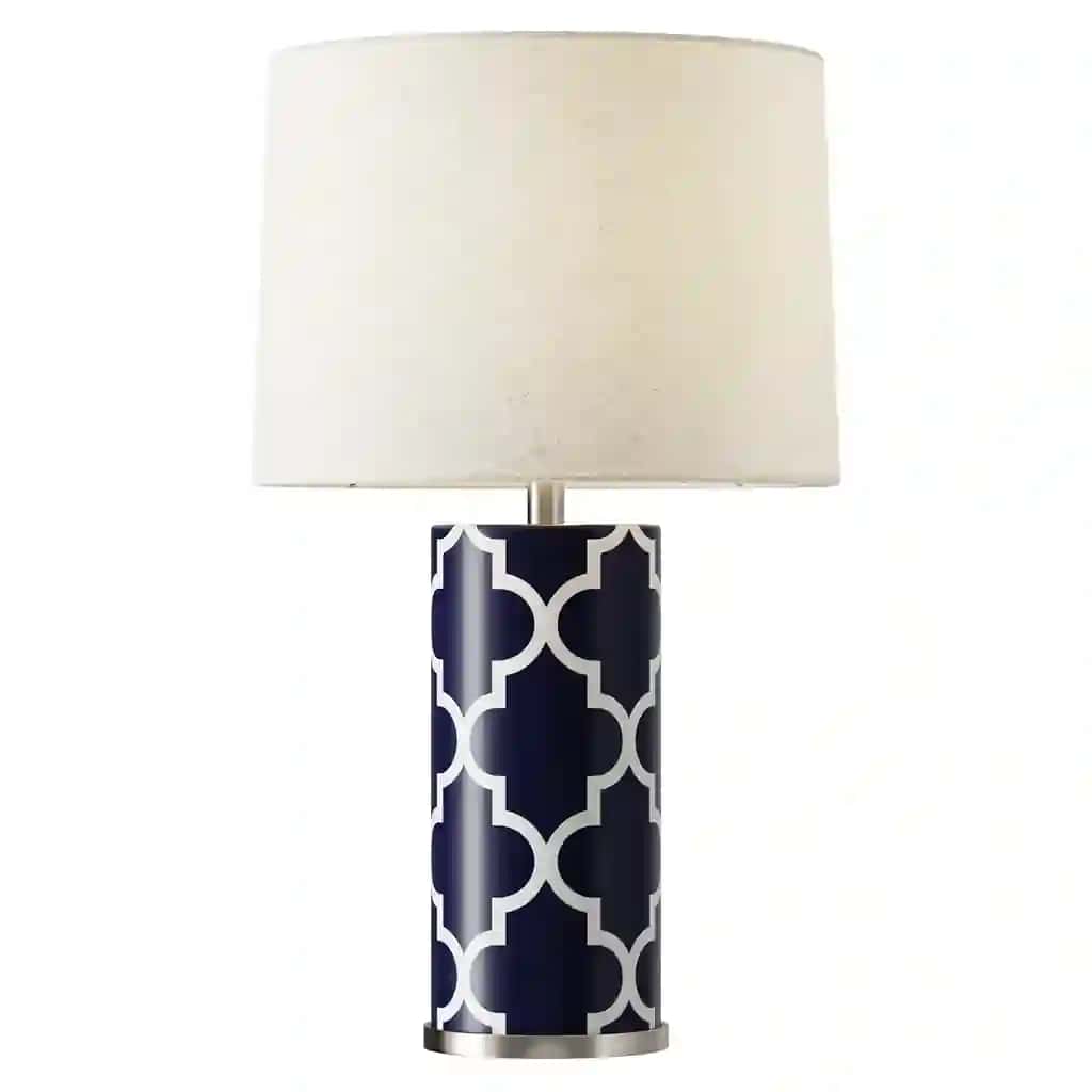 Abbyson Madison Navy Blue Lattice Table Lamp