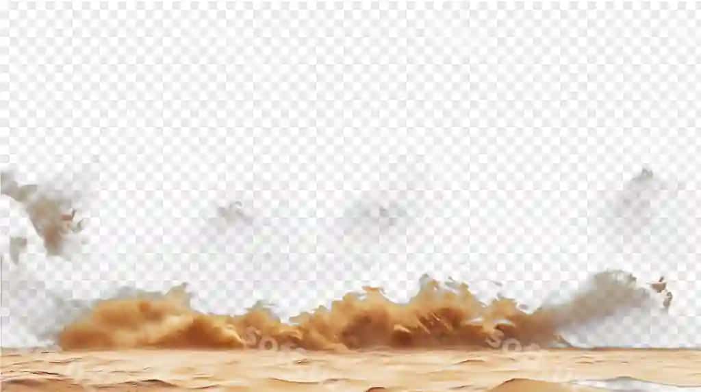 Cho'liq shamoli ajraltirilgan shaffof orqa fonda | Desert sandstorm isolated transparent background