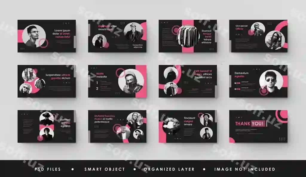 Minimalistik pushti qora prezentatsiya slaydi PowerPoint PPT kirish | Minimalist pink black presentation slide power point ppt landing