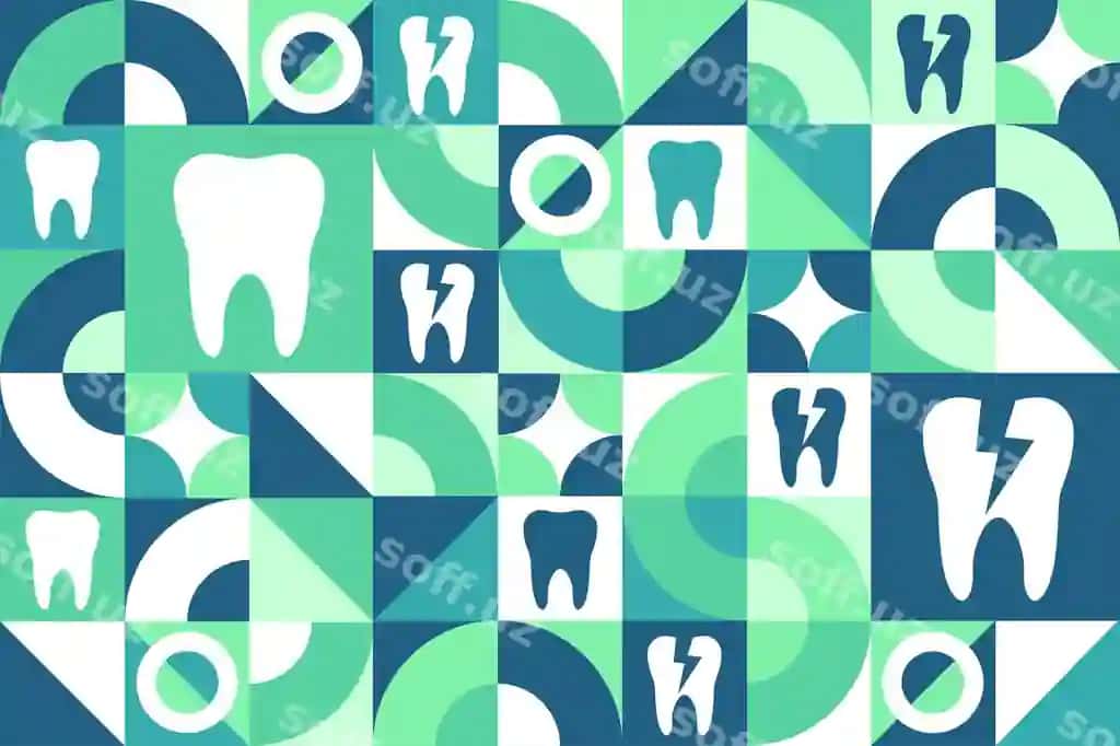 Milliy tish og'rig'i kun Fevral 9 bo'shliqli geometric shablon | National toothache day february 9 seamless geometric pattern template