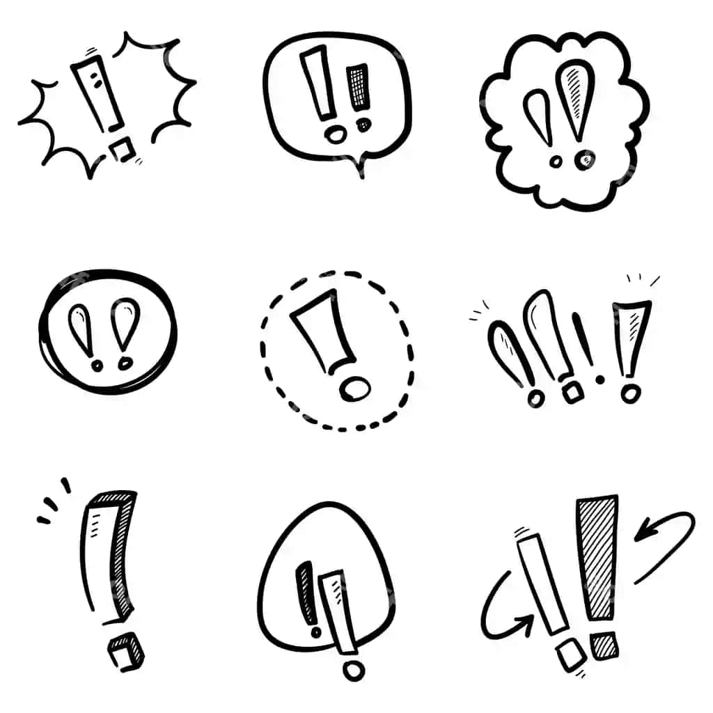 Qollanma oddiy to'plam ogohlantirishlar bilan bog'liq vektor chiziqlar ikonkalar chizik | Hand drawn simple set warnings related vector line icons doodle