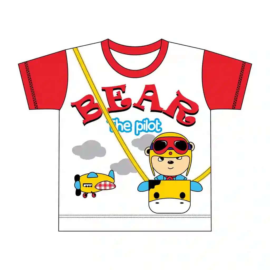 Bear uchuvchi tipografiya dizayn futbolka bolalar | Bear pilot typography design tshirt kids