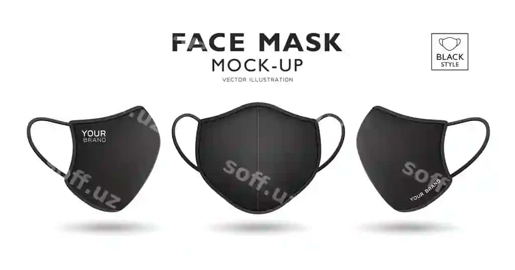 Yuz maskasi ip qora rang | Face mask fabric black color