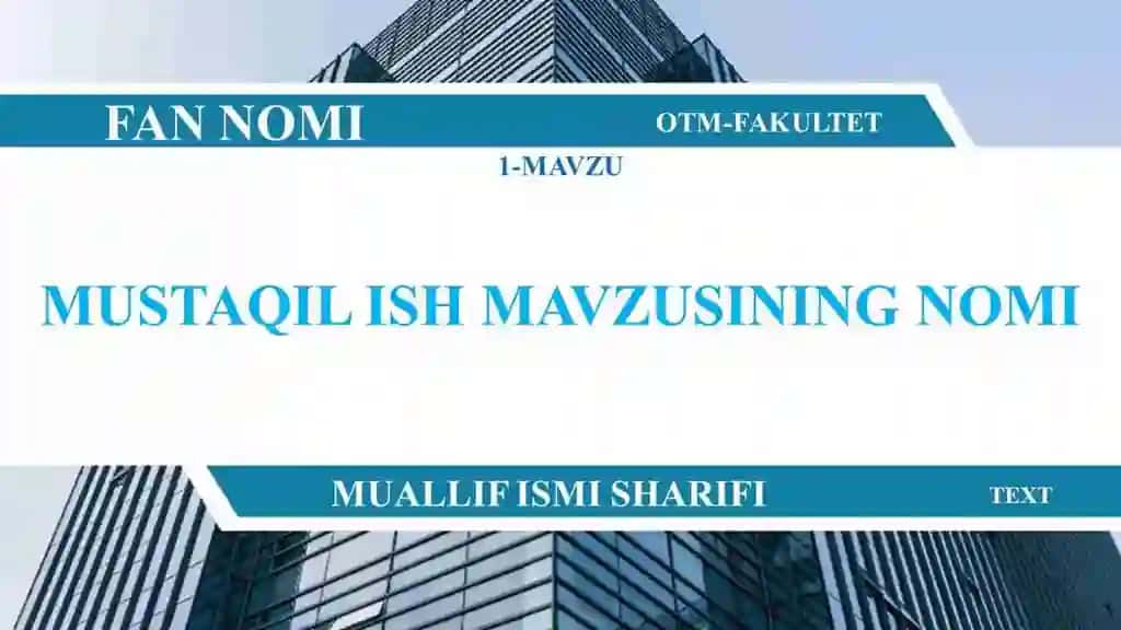 POWER POINT UCHUN DIZAYN - TA'LIM