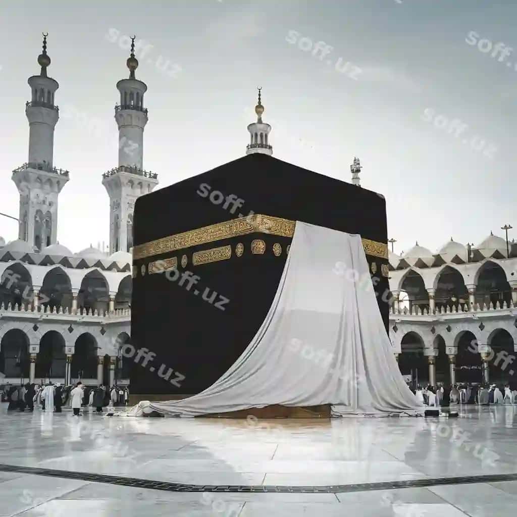 Qora masjid oq ipak bilan, qora binoning foni | Black mosque with white cloth it black building background
