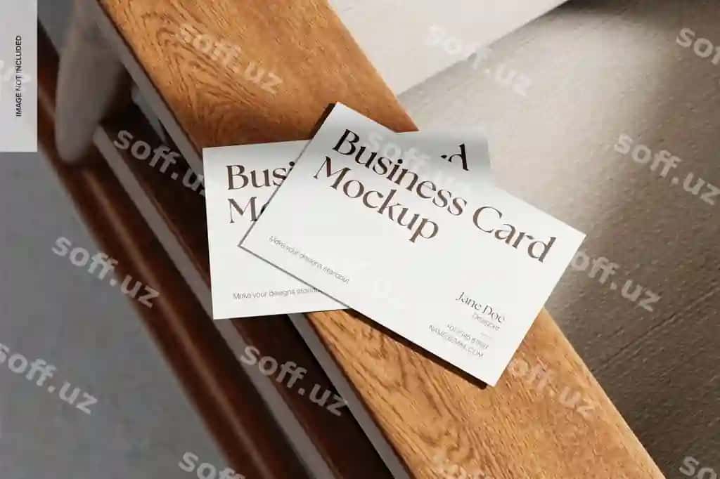Us biznes kartochkalar mebel namunasi | Us business cards furniture mockup