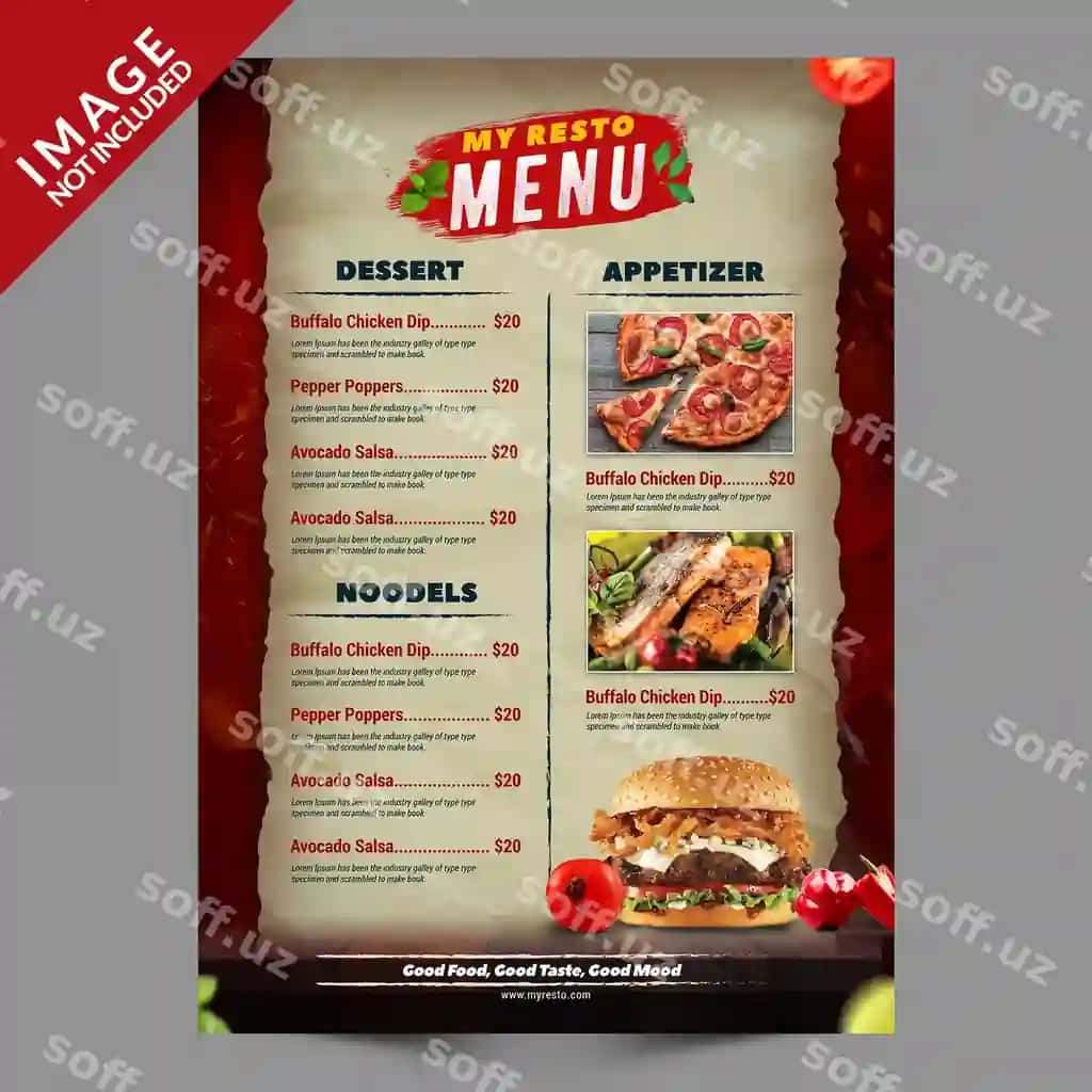 Burger menyu reklama shablon seriyasi | Burger menu promotion template series
