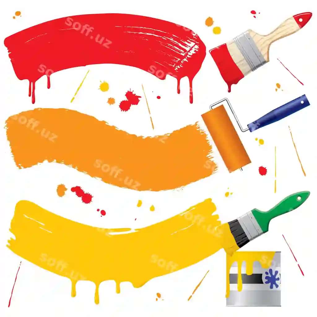 Vektor bo'yilgan banerlar bo'yash aksessuarlari | Vector painted banners paint accessories