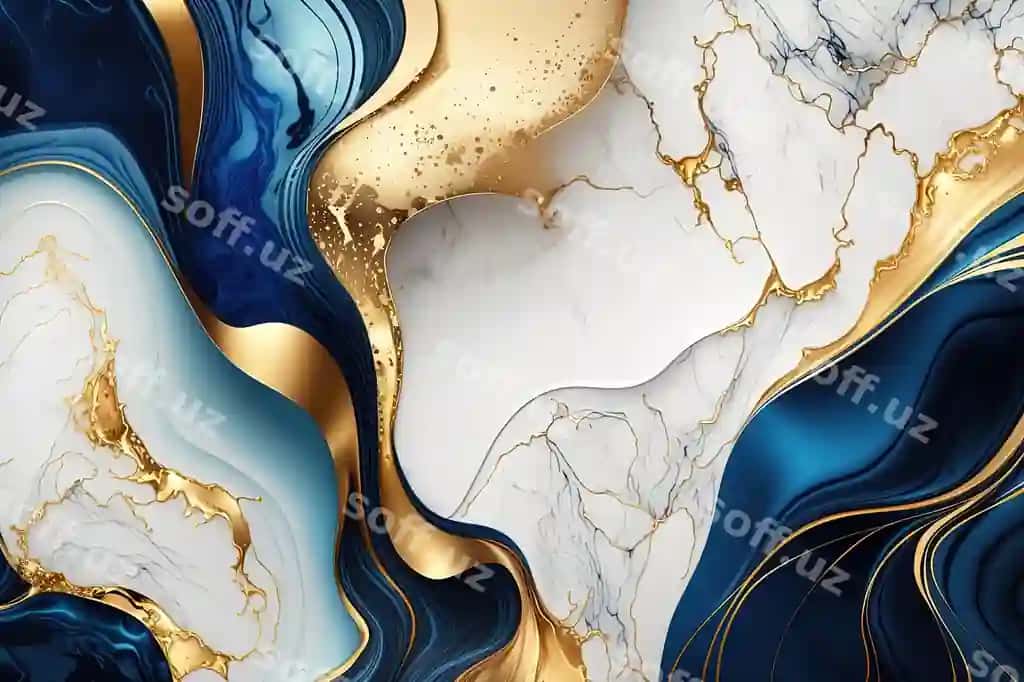 Oq ko'k oltin marmar foni nikohu taklifi kartasi orqa ramka | White blue gold marble background wedding invitation card backdrop banner
