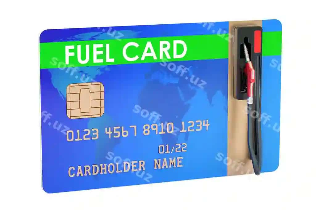 Yoqilma kartasi gaz pompa nozi bilan 3d rendering | Fuel card with gas pump nozzle 3d rendering