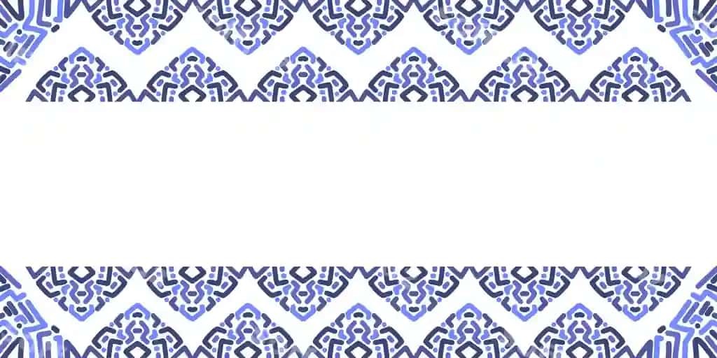 Zigzag ko'k geometric chetlar oq markazni ramkasi | Zig zag blue geometric border framing white center