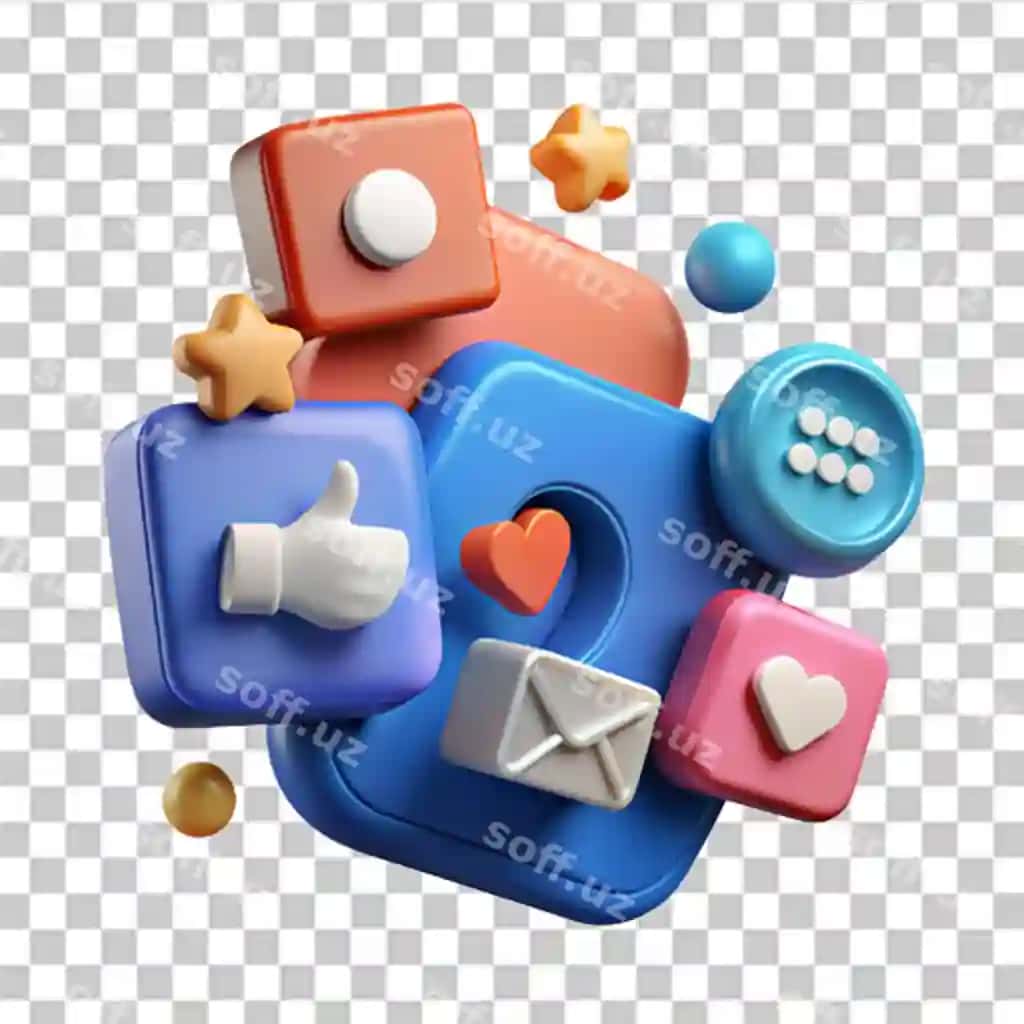 3D to'plam ijtimoiy tarmoqlari yoqish, izoh qoldirish, saqlash, baham olish kontseptsiyasi zamonaviy va trenddagi | 3d set social networks like comment save share concept trendy modern