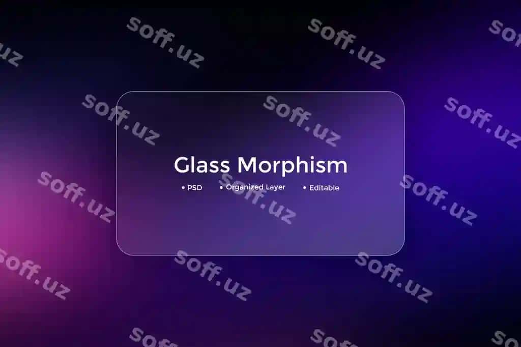 Shisha effekti mockup dizayni shisha morsizm bilan | Glass effect mockup design with glass morphism