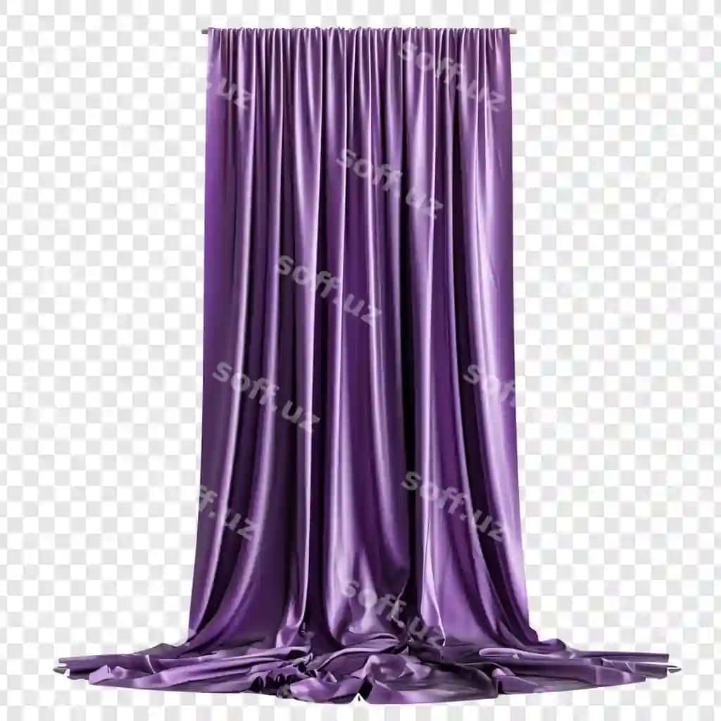 Binafsheviy drapel, drapel panjarlari bilan | Purple drapery with drapes curtains
