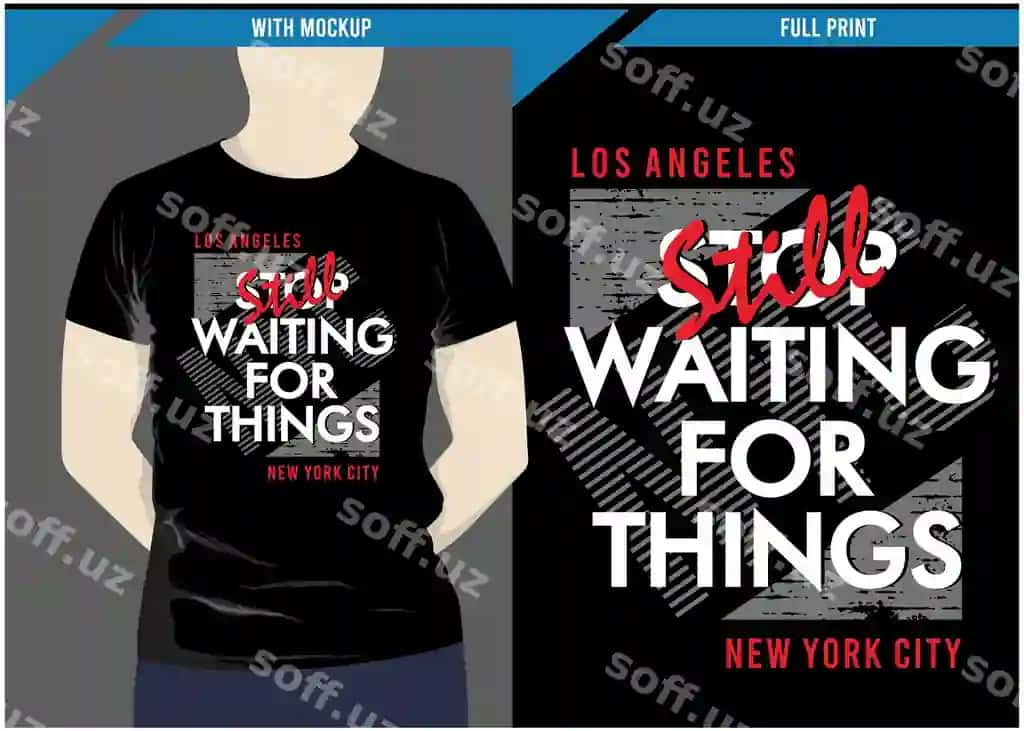 Los Angeles tipografiya futbolka dizayn printi | Los angeles typography t shirt design print