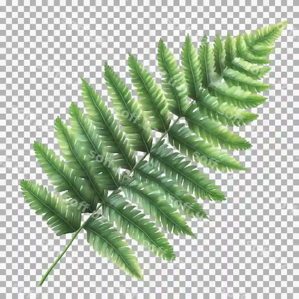 Haqiqiy papportsxali o'simlik barglari png chizma ajratilgan oq fonda | Realistic fern plant leaves png clipart cutout isolated white background