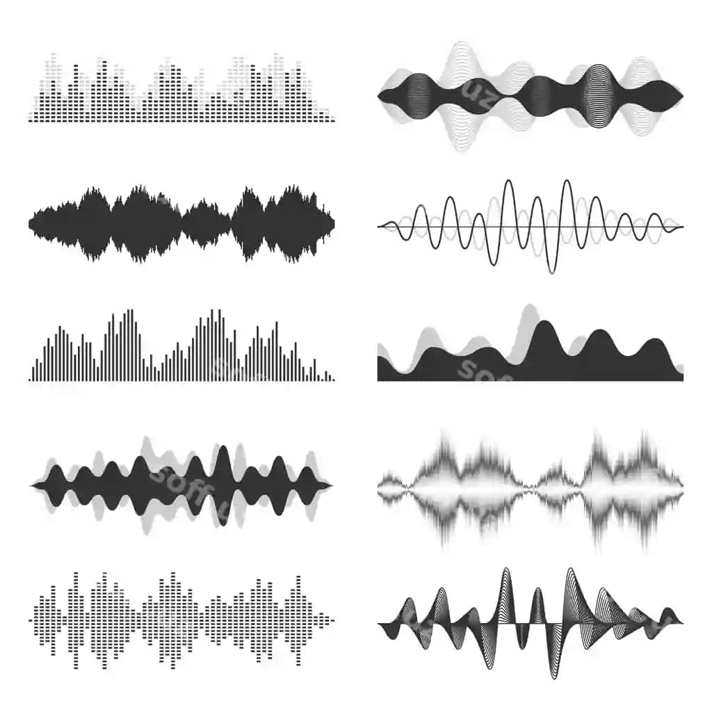 Ovoz to'lqalari jamlanmasi, analog raqamli audio signallari, musiqa ekvalayzeri | Sound waves collection analog digital audio signal music equalizer