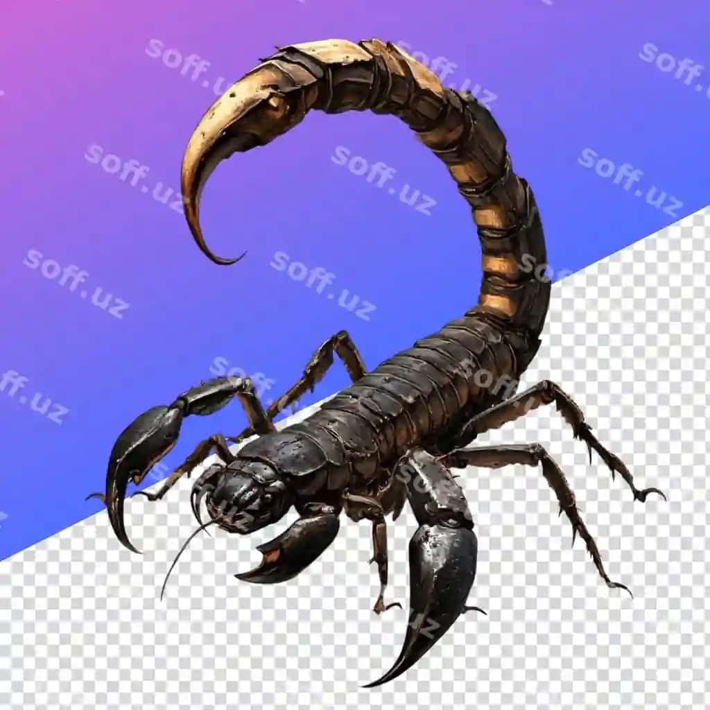 Chiqimli qoratqin PNG rasmi ta'lim sifatida ijodiy foydalanish | Detailed scorpion png image educational creative use