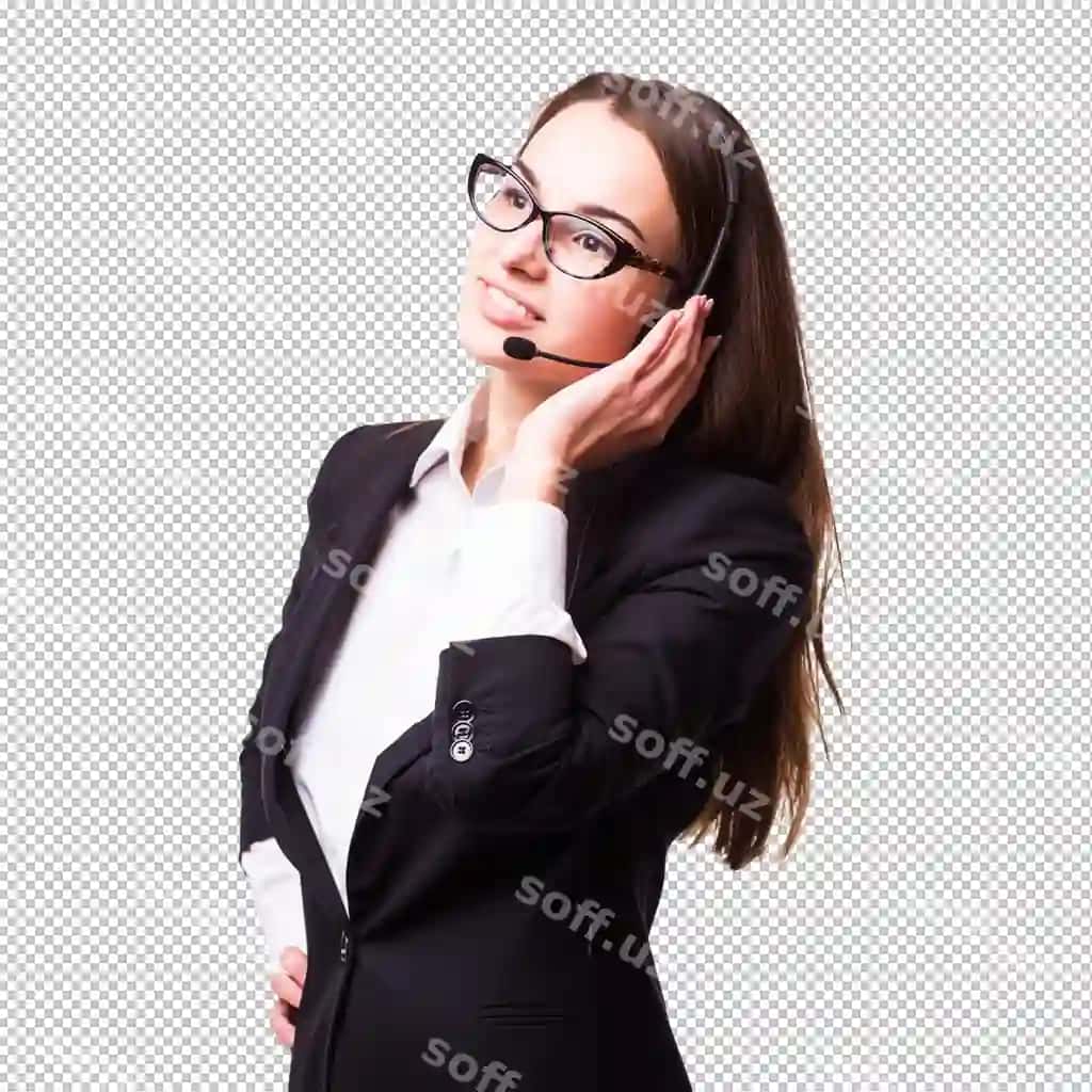 Portret baxtli gulchiq shod qo'llab-quvvatlovchi telefon operatori qo'l qoyg'osi ajralgan | Portrait happy smiling cheerful support phone operator headset isolated