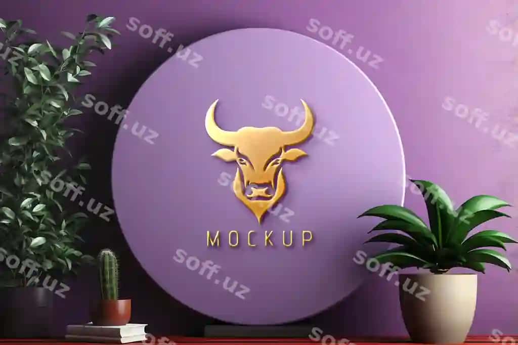 3d brending logotip belgi namunasi PSD | 3d branding sign logo mockup psd