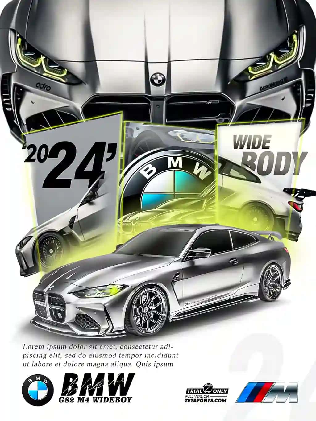 BMW M4 uchun qilingan poster dizayni
