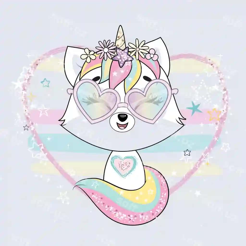 Chiroyli kichik oq mushuk unikorn mushukunikorn pastel yumshoq ranglar | Cute little white cat unicorn caticorn pastel soft colors