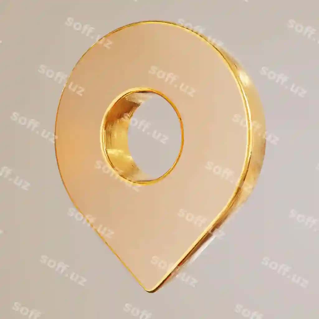 Joylashuv ikonasi 3d oltin 3d render | Location icon 3d golden 3d render