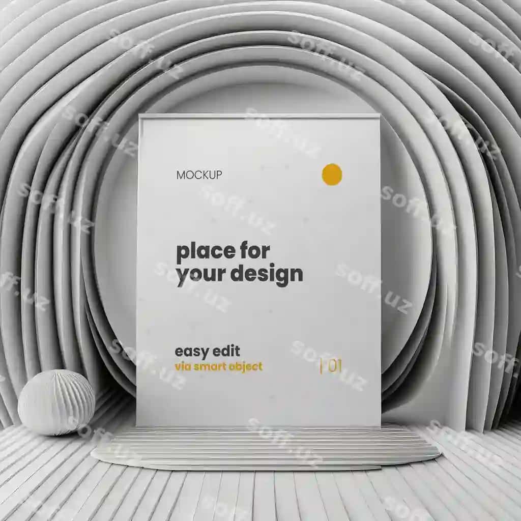 Dekorativ tuzilish poster ramkasi namuna 09 | Ornamental structure poster frame mockup 09