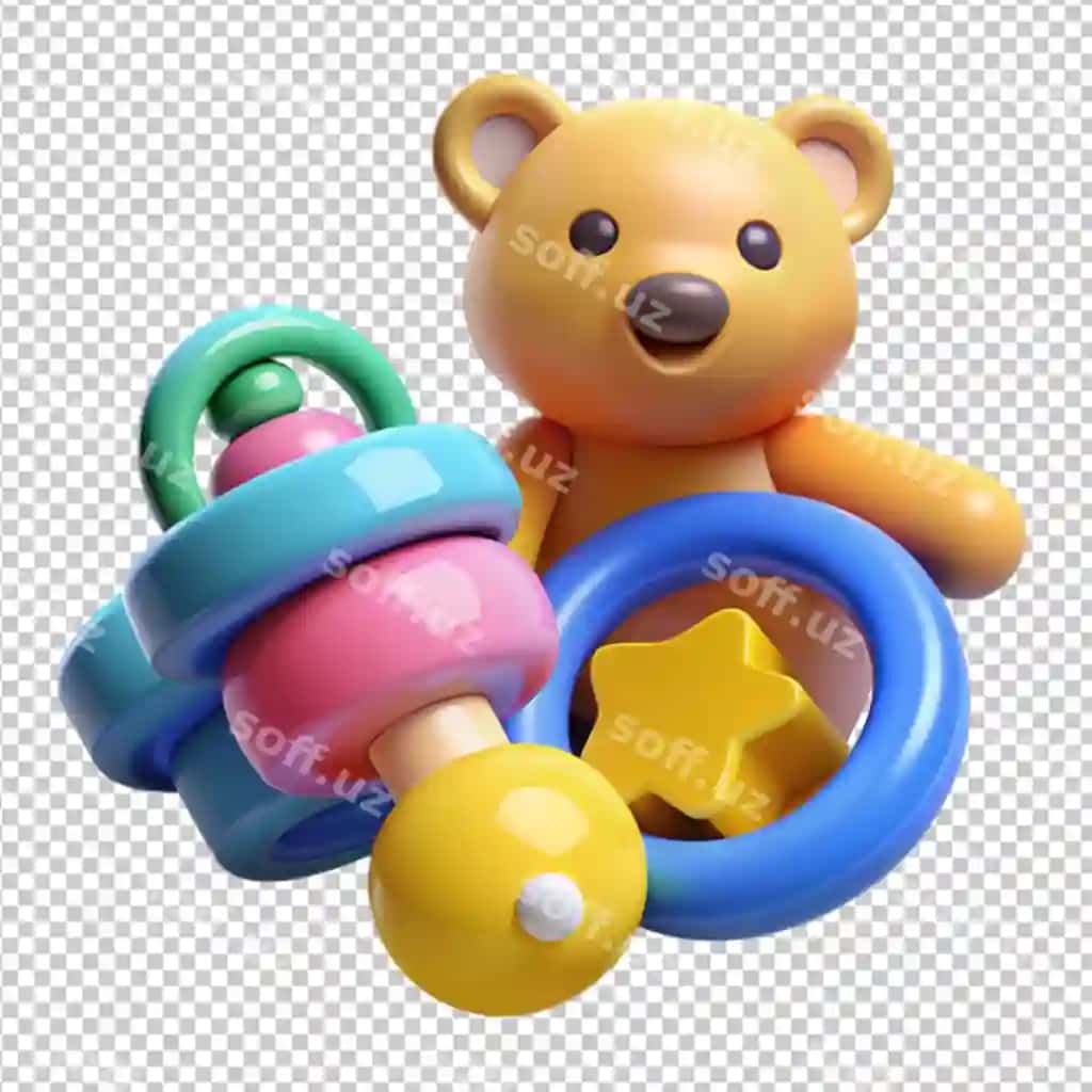 Bolalar o'yinchoqlari o'tkazish fondaa | Baby toys transplant background